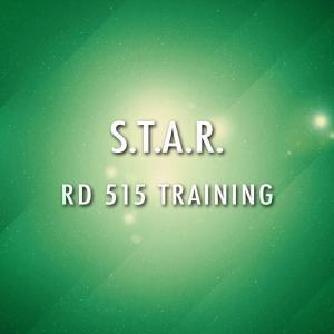 A green background with diagonal lines and star-like points of light. The text in the center reads "S.T.A.R." above "RD 515 TRAINING" in white, all caps.