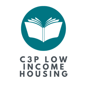 A teal circular icon features an open book with pages fanned out, symbolizing knowledge. Below the icon, the text reads "C3P Retest" in uppercase letters.